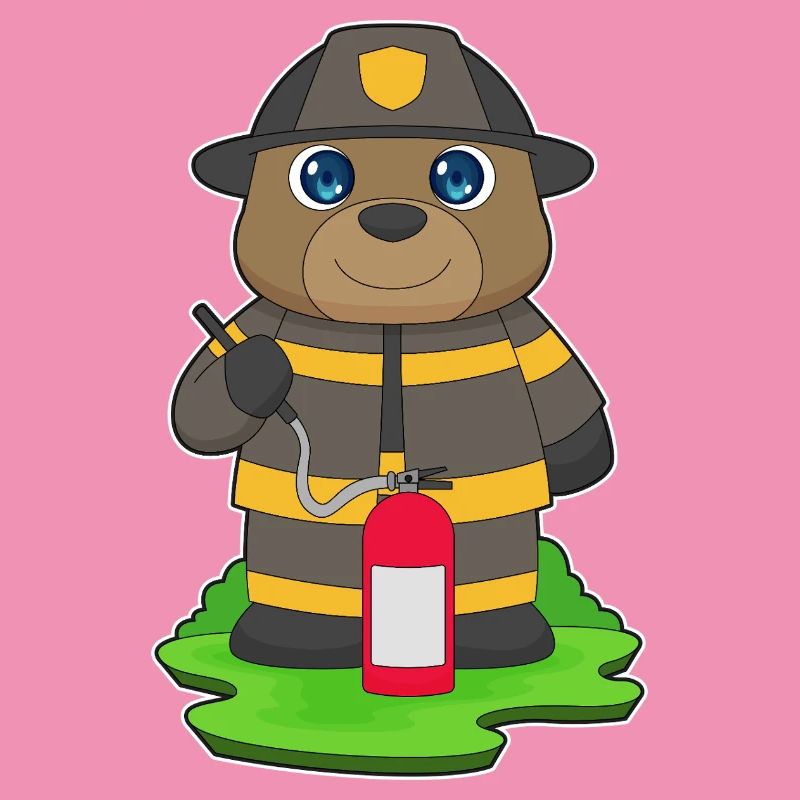 Bear Firefighter Fire Extinguisher Fire Brigade