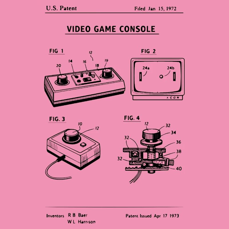 Brevet de plan de console de jeu rétro