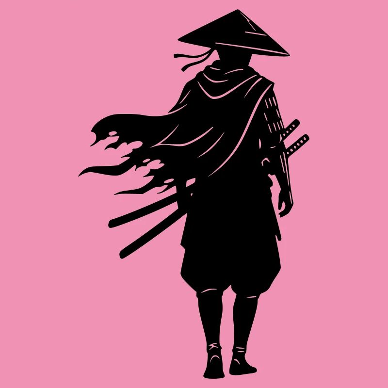 Schatten Krieger Samurai Strohhut