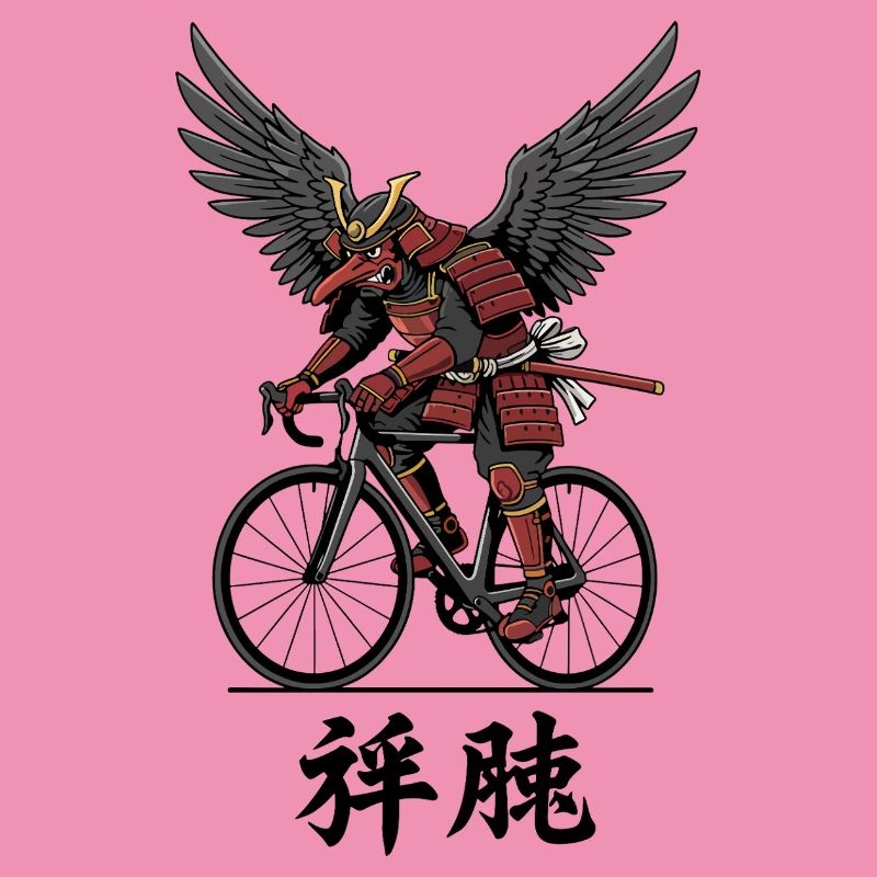 Winged Samurai on Bicycle