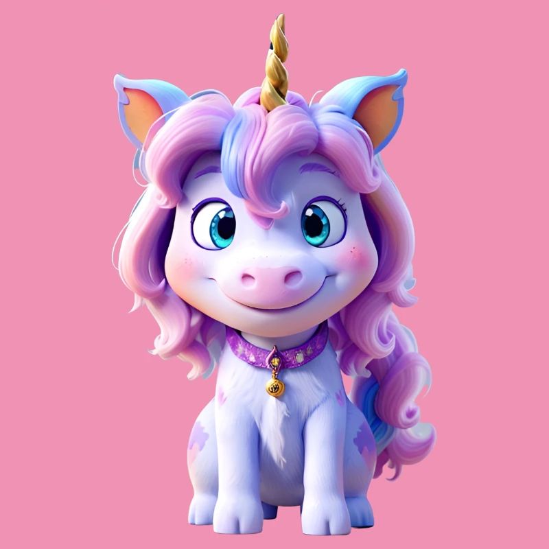 Wunderschönes kleines 3D-Einhorn