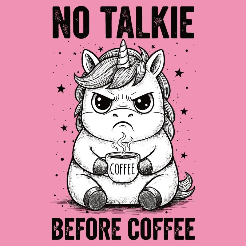 Pas de conversation devant une licorne amoureuse du café