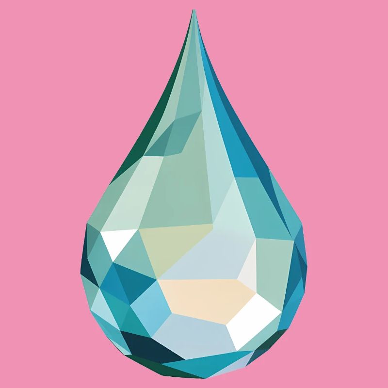 Wassertropfen - Cooles Low Poly Logo