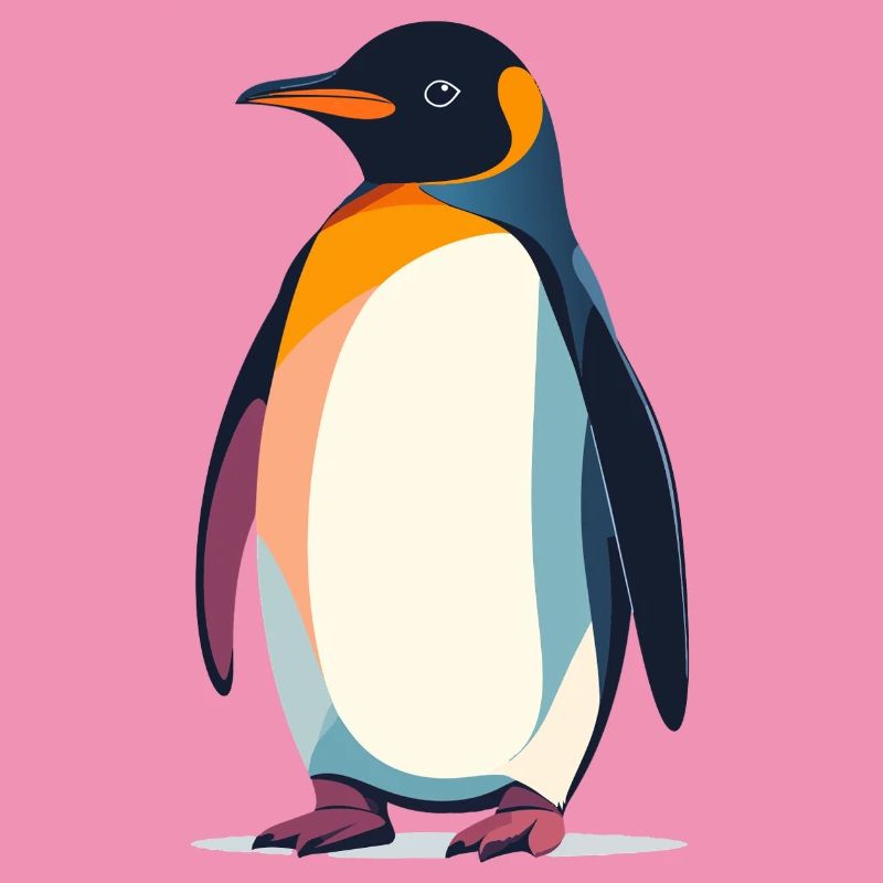 Graphique vectoriel abstrait du Pingouin debout sur la glace