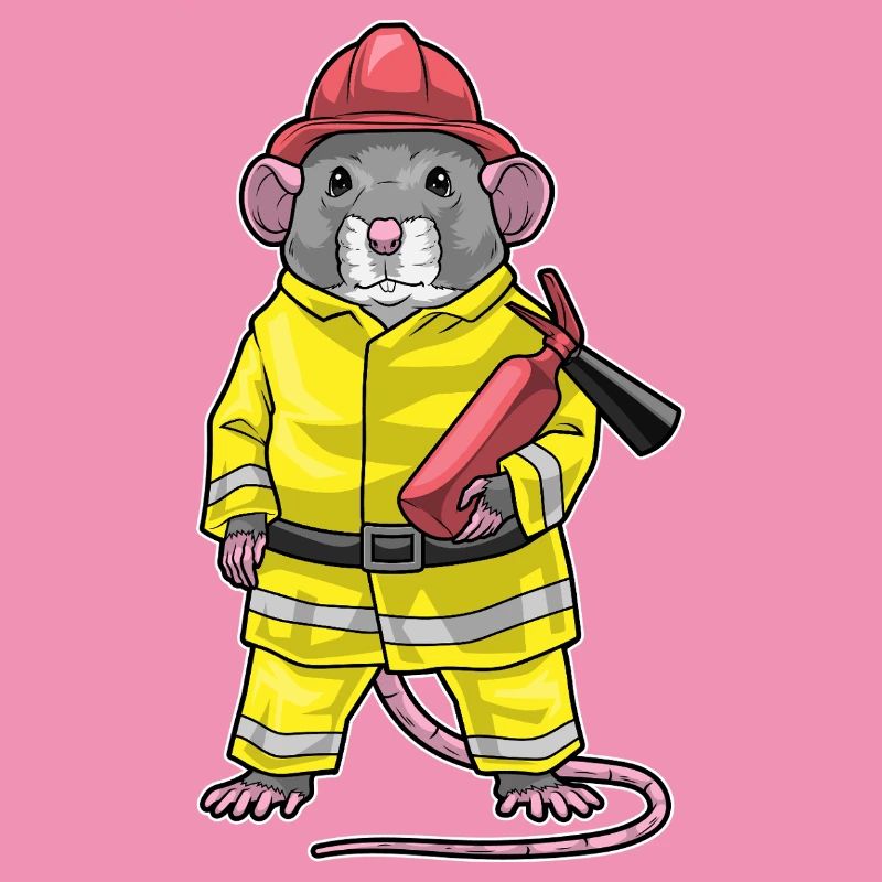 Rat Firefighter Fire Extinguisher Fire Brigade
