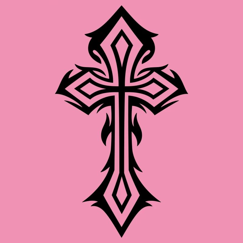 Cross, Crucifix, with thorns, gothic style.
