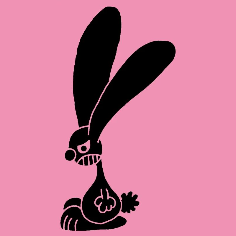 Grumpy black rabbit