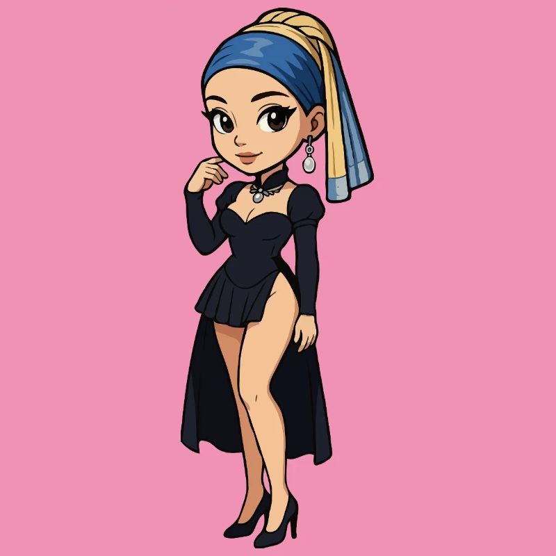 Mädchen mit Perlenohrring Chibi Super Deformed