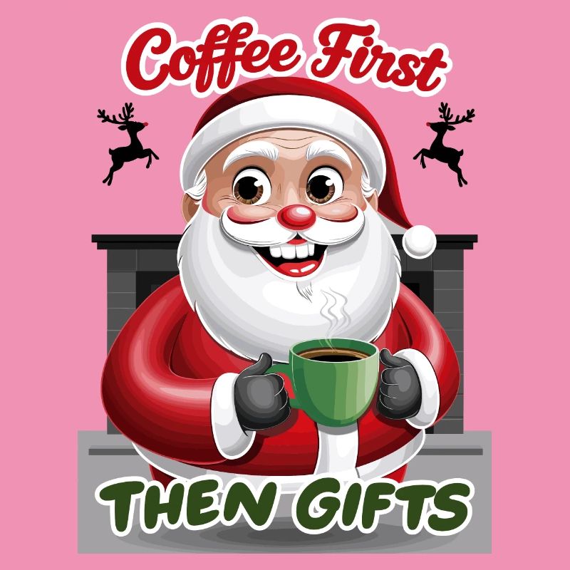 Weihnachtsmann mit Kaffee