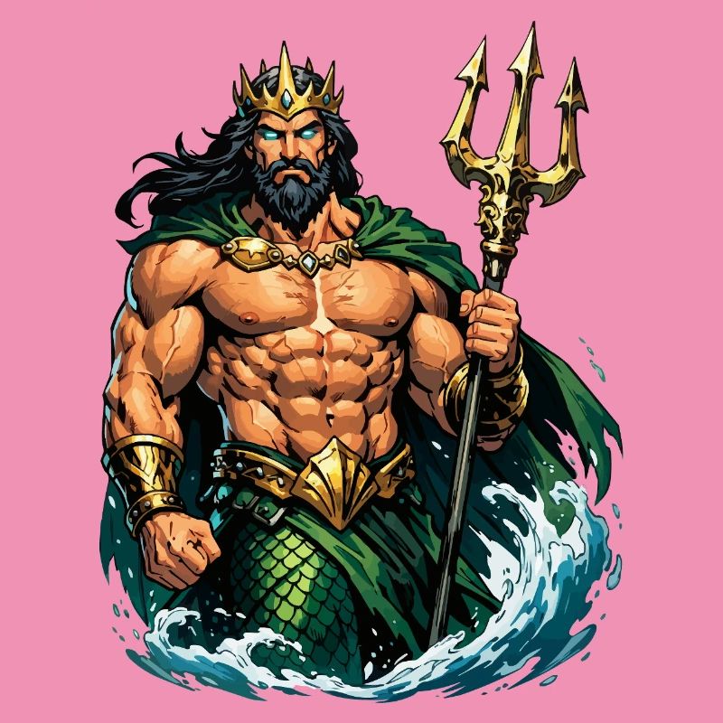Le roi Poséidon avec le Trident