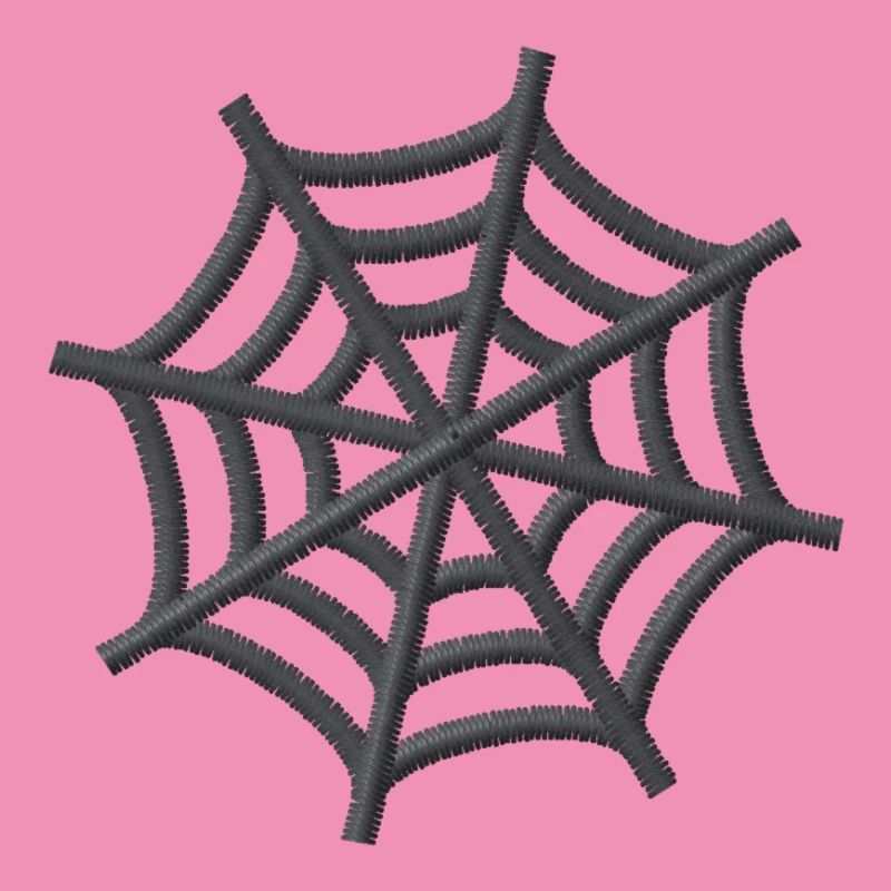 Embroidered spider web