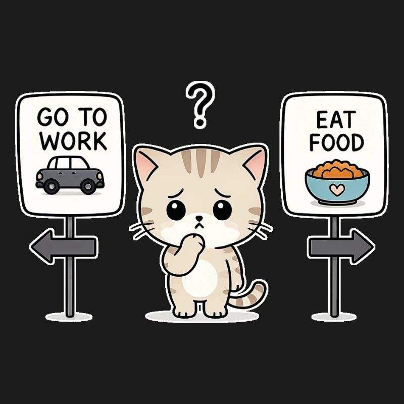 Katzendilemma: Arbeit oder Mahlzeit