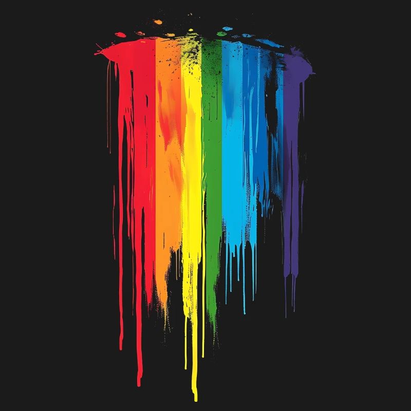 Subtil et cool Dripping Pride drapeau arc en ciel Design