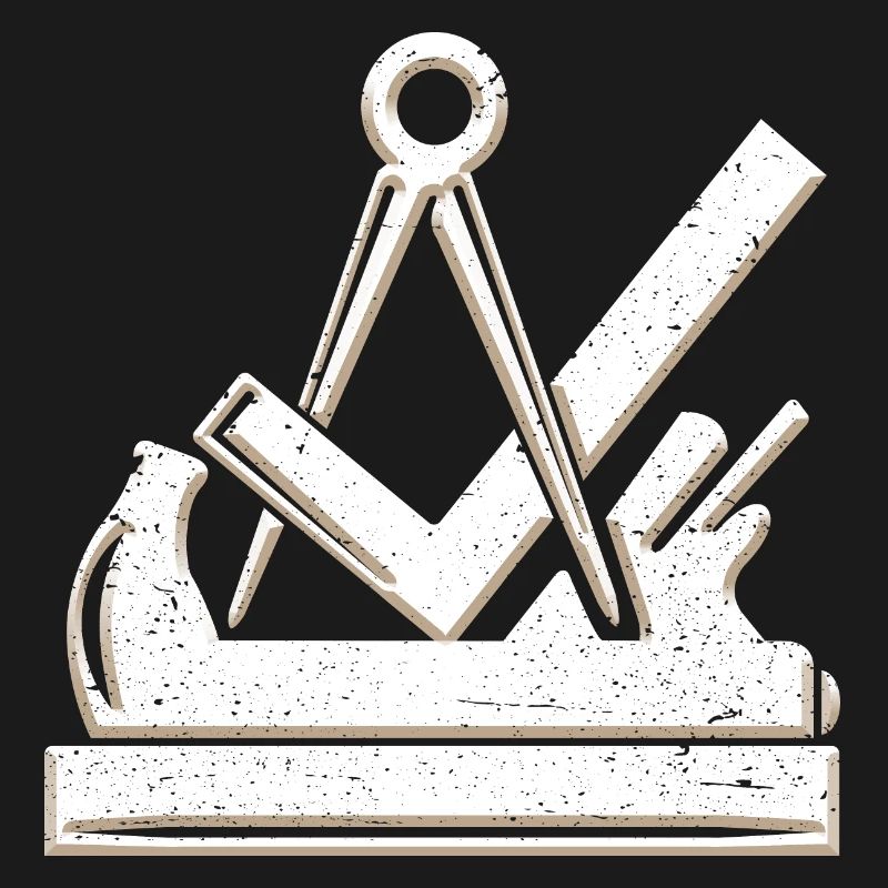 Carpenter et menuisier symbole de guilde 3D grunge utilisé