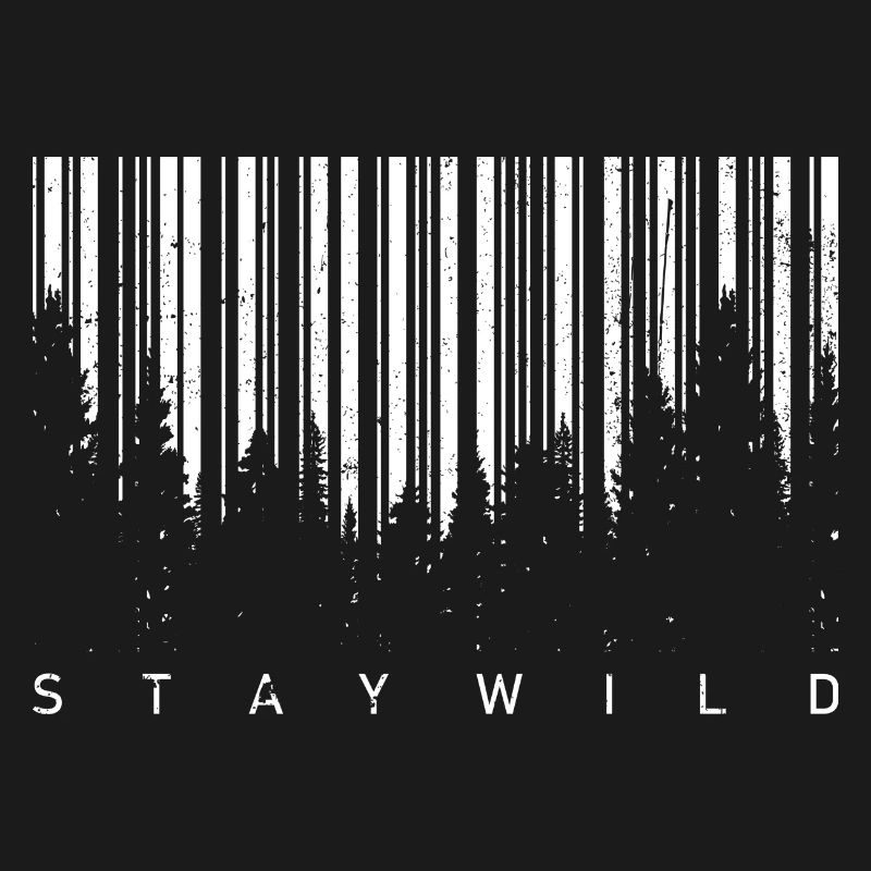 Silhouette de code-barres forestière