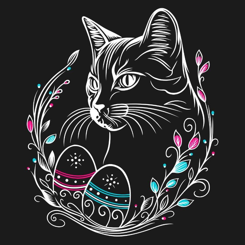 Chat Oeufs de Pâques Chat de Pâques