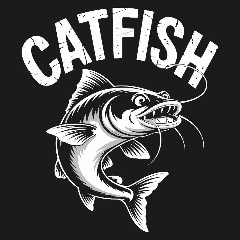 Conception de pêche d’aventure au poisson-chat