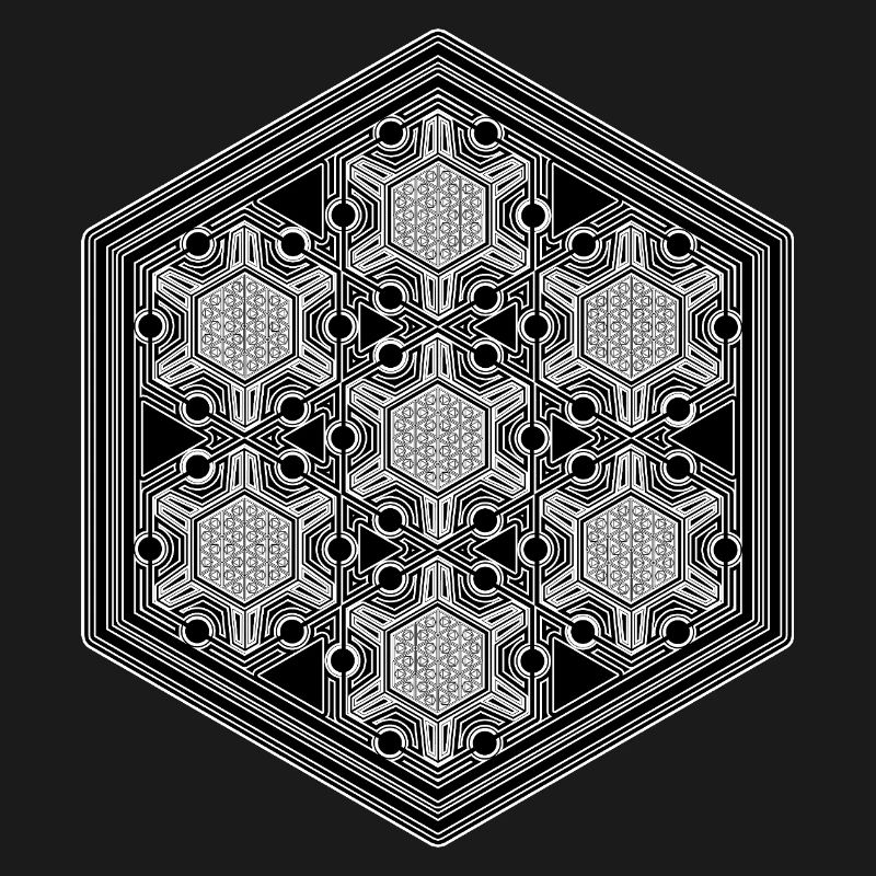Psytrance Goa Techno Rave Geometry Hexagon Pattern