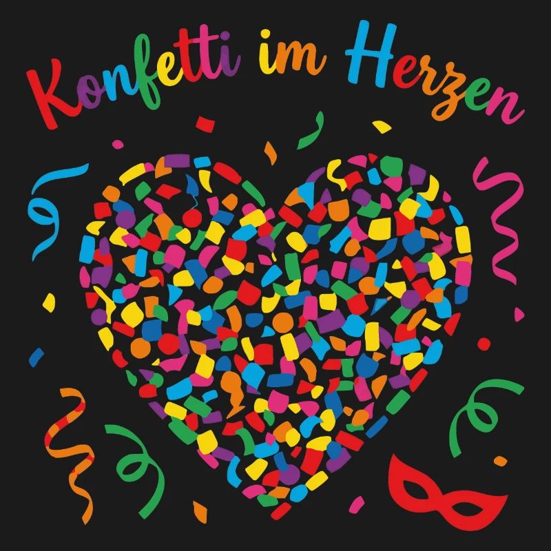Confettis de carnaval et de carnaval dans le cœur Sweat à capuche à pull