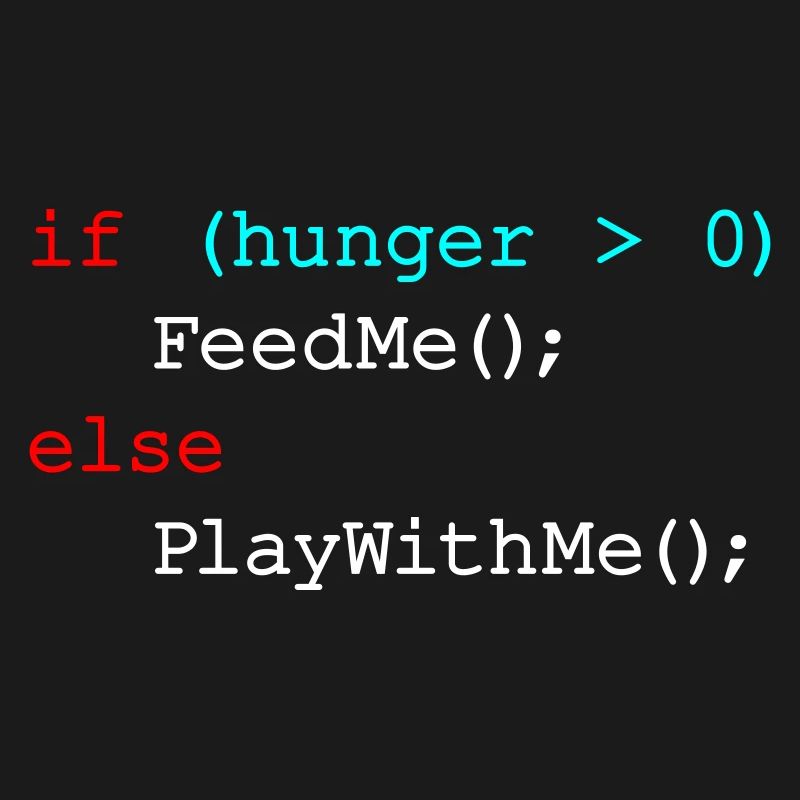 If hunger feed me else play with me - JavaScript