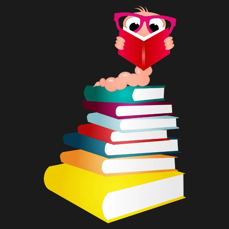 Knowledge-thirsty bookworm while reading a book