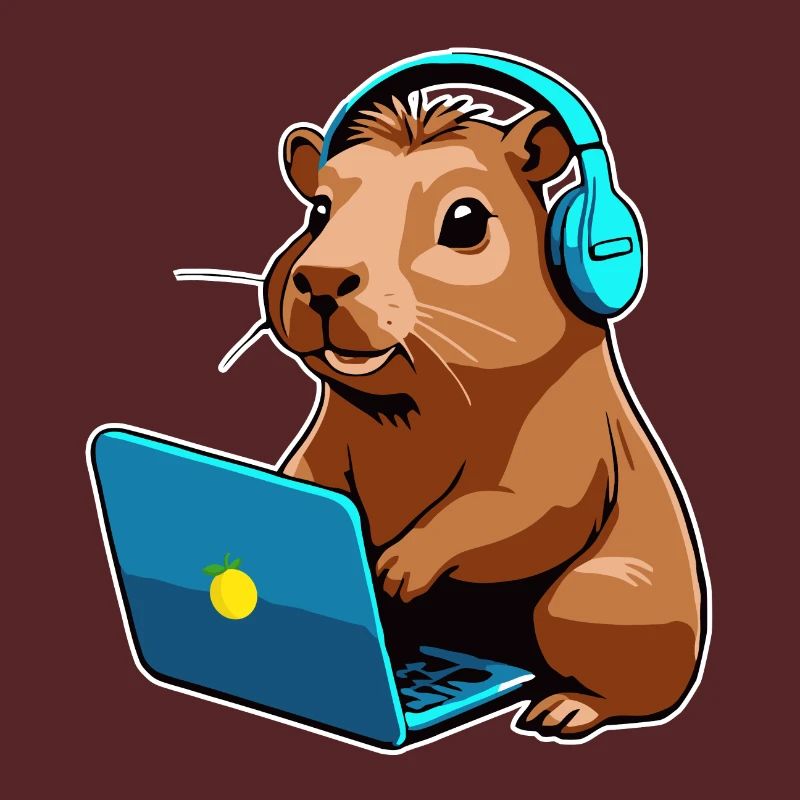 Capybara Programmer Coder Computer