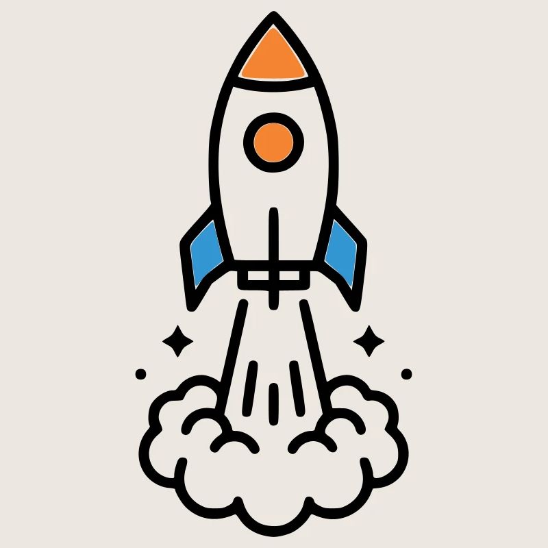 Rocket Launch Space Comic
