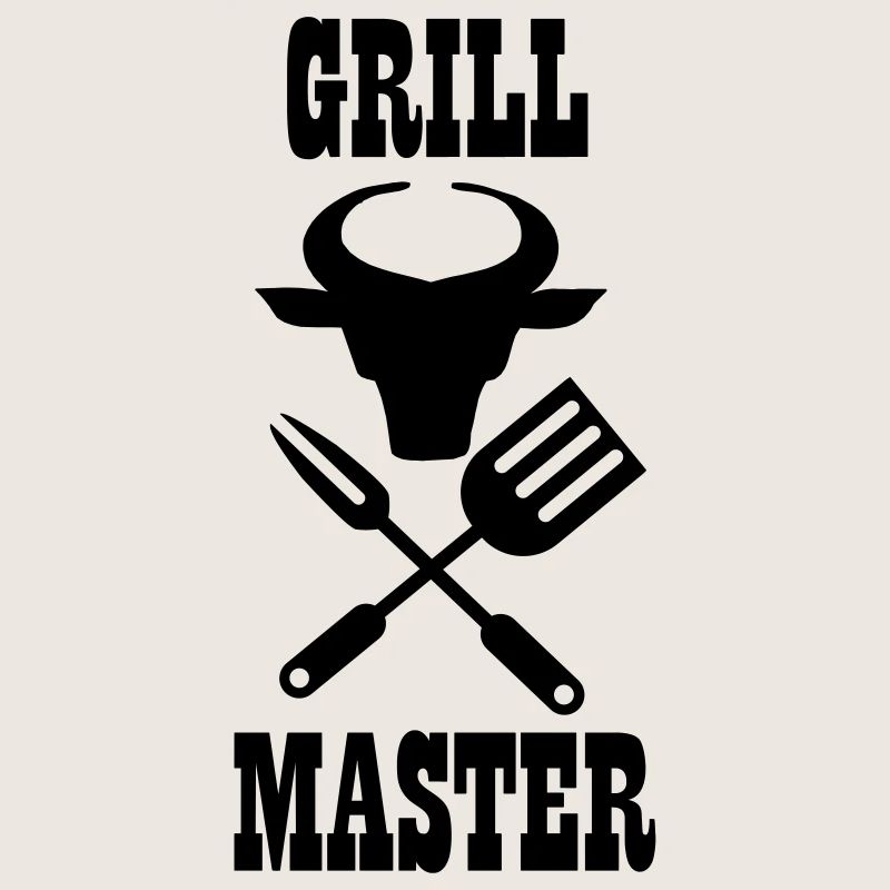 Taureau de couverts barbecue et texte 'Grill master'