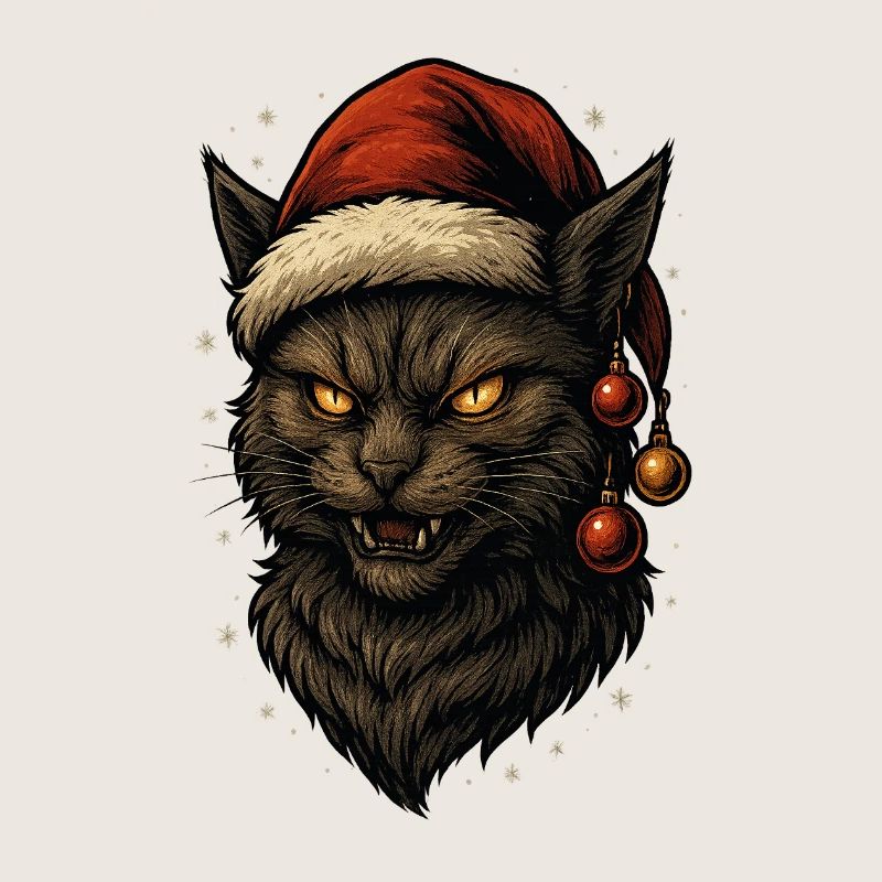 Schwarzer Weihnachtskater