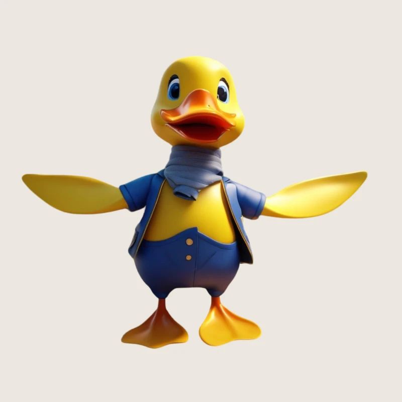 Canard élégant en écharpe