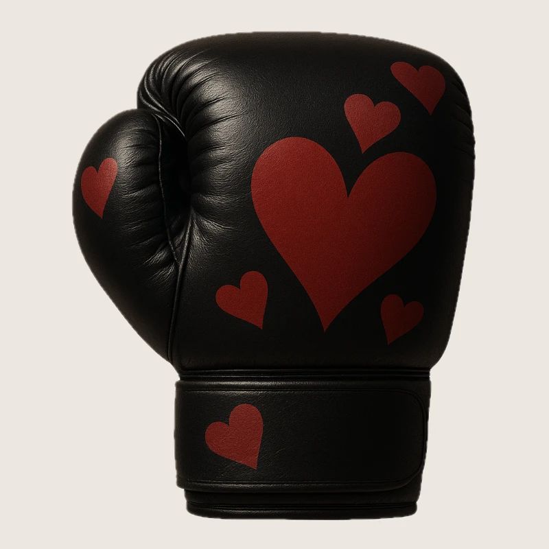 Gant de boxe avec des cœurs