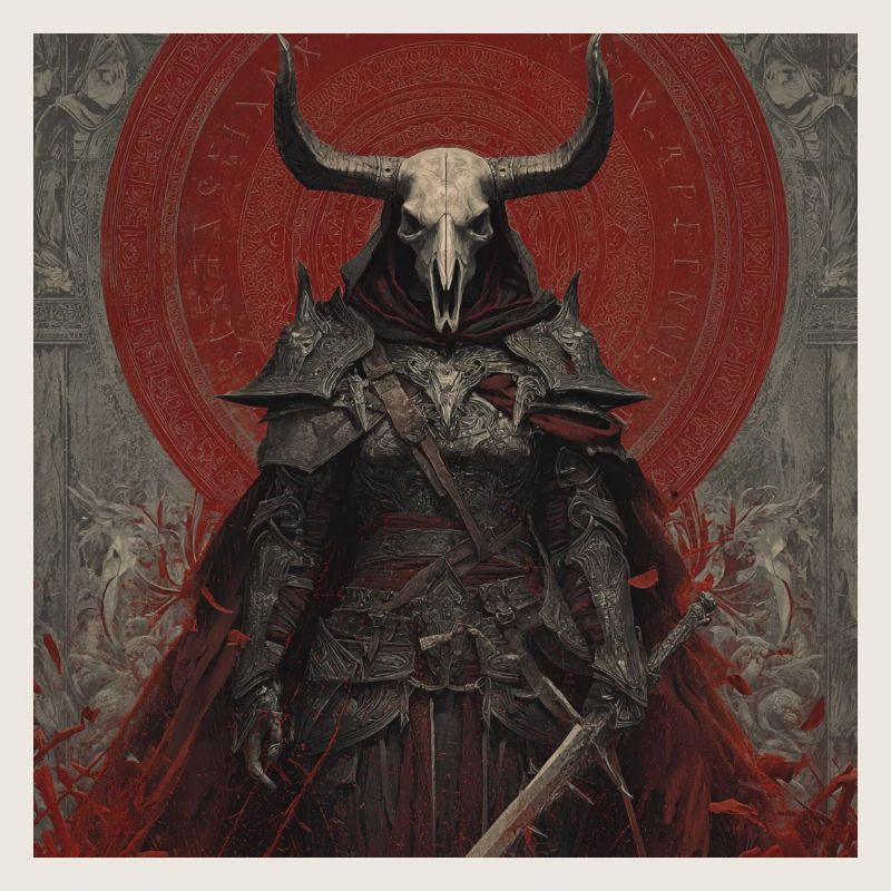 Dämonenkrieger mit Schädelhelm