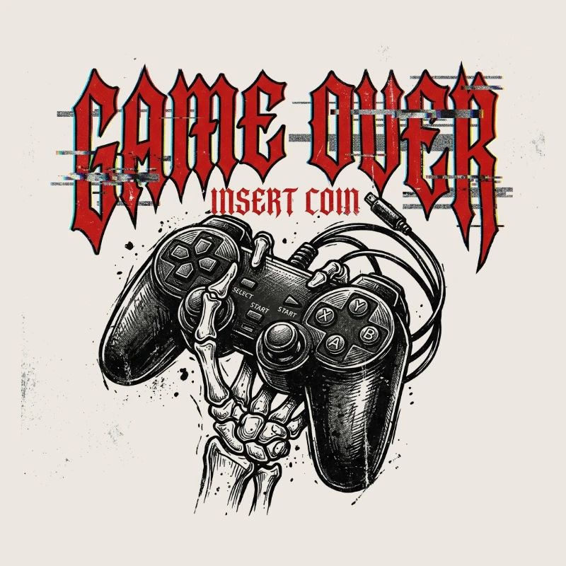 Game Over Retro Controller Grunge