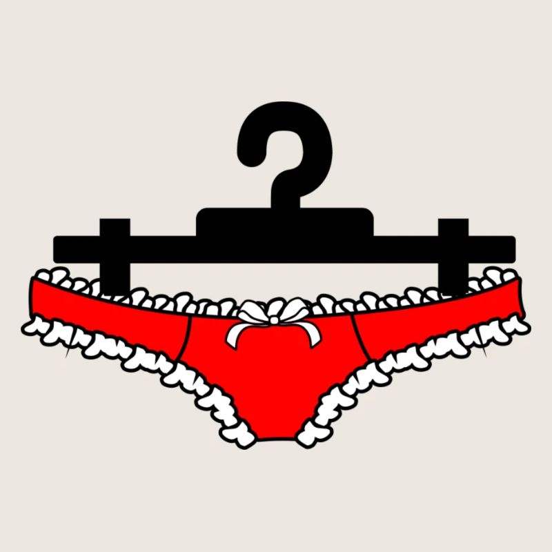 Dessous-Slips oder Damenunterhosen hängen an der Kleidung