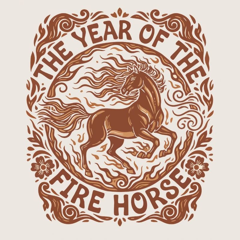 Année de la conception de la célébration du cheval de feu