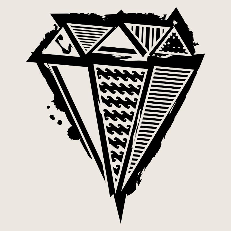 A diamond graffiti with different patterns