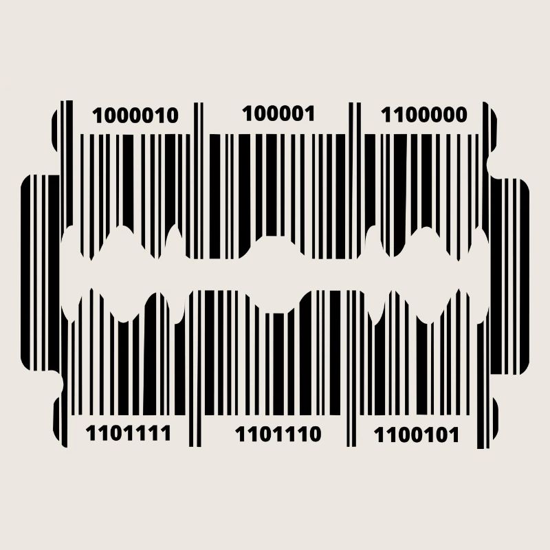 Rasierklinge mit geheim Code