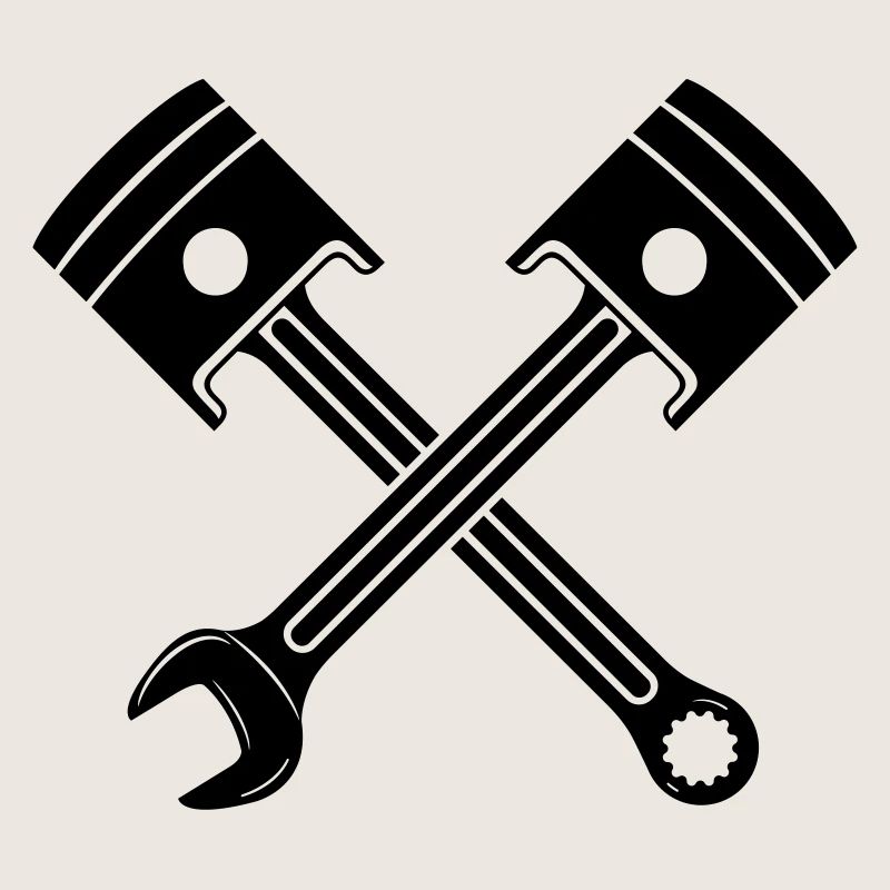 Engine piston key crossed