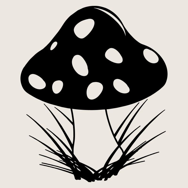 Champignon d’automne avec des points blancs
