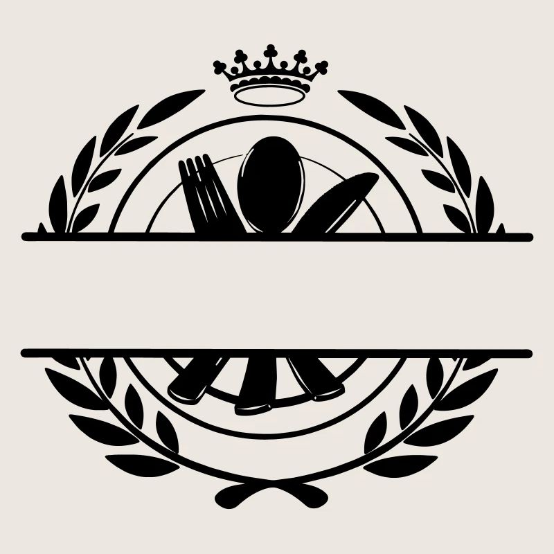 Logo du menu de couverts avec couronne