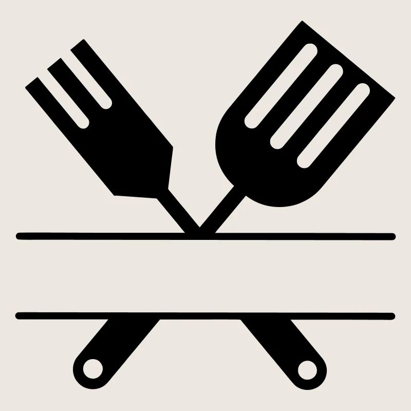 Monogramme de couverts emblème de barbecue