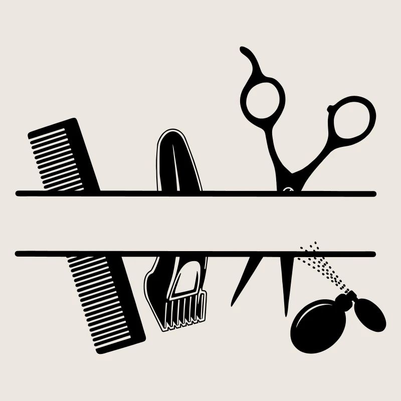Bannière de texte d’attributs de coiffeurs