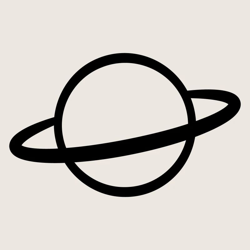 Planète avec contour de l’icône de l’anneau