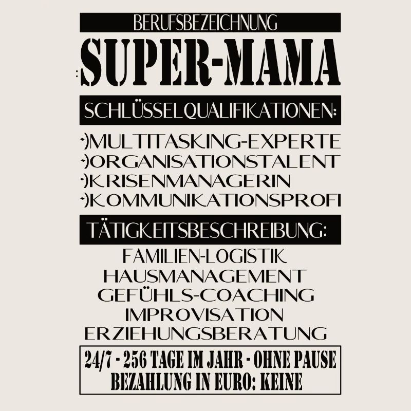 Super Mama – Description du poste avec humour