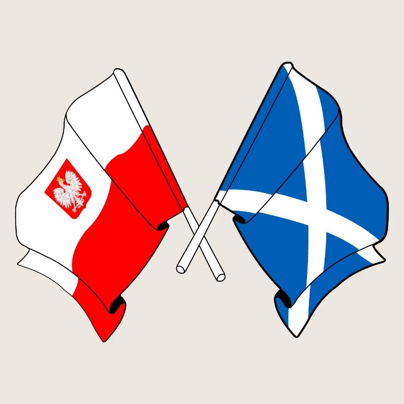 Drapeau de la Pologne, drapeau de l’Écosse