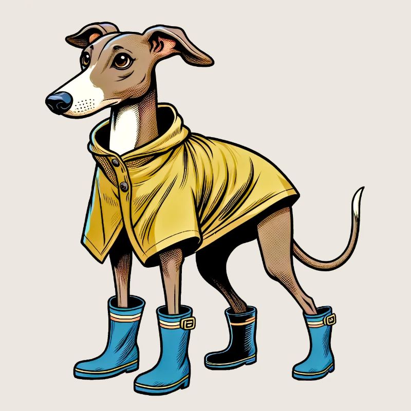 Whippet en imperméable