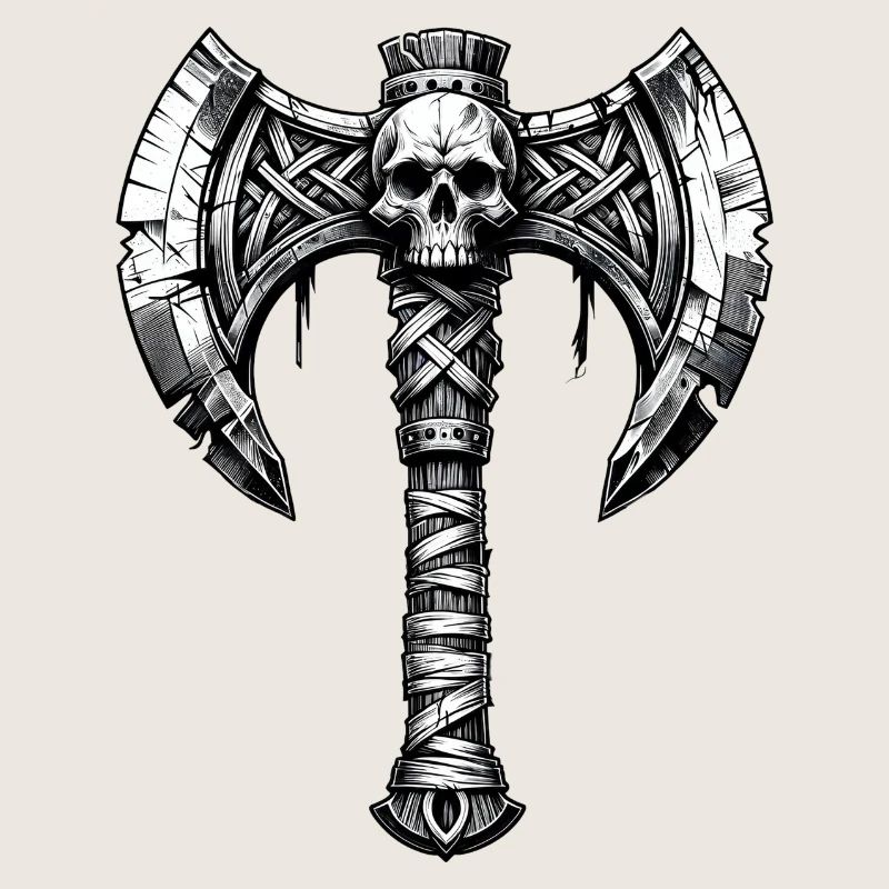 Axe throwing axe skull design
