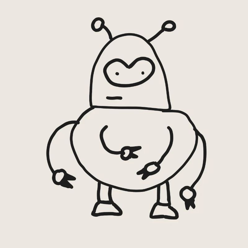Dooddly Alien Robot Doodle