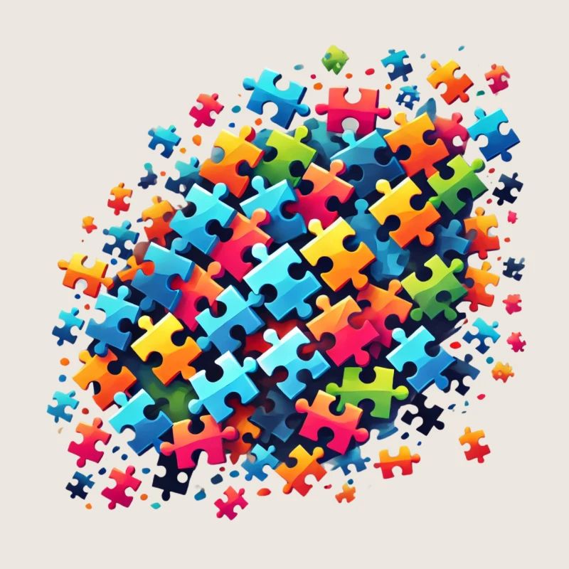 Conception de puzzle coloré pour l’expression créative