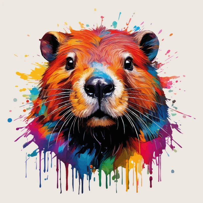Conception d’aquarelle de castor coloré